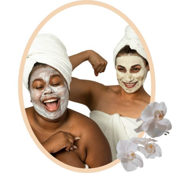 ladies laughing at beauty lies within with facial